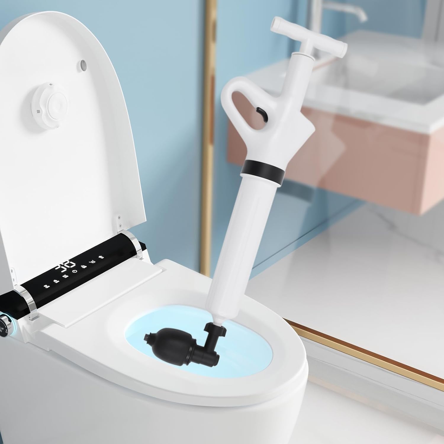 Air Power Toilet Plunger Plumbing Toilet Unclog Bathroom Tool Dredging Tool