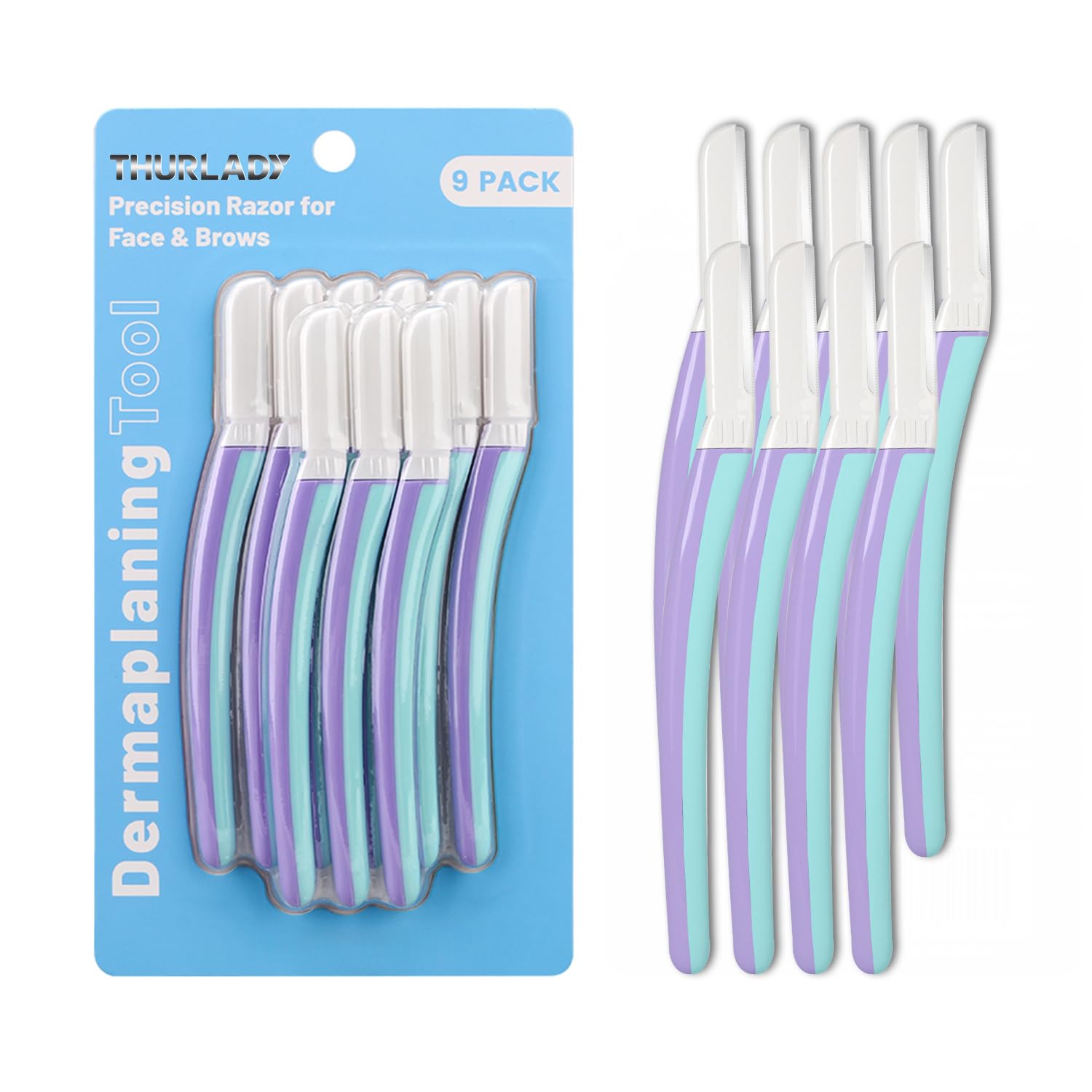 Dermaplane Razor, Eyebrow & Facial Razor, 9 ct, Wisteria