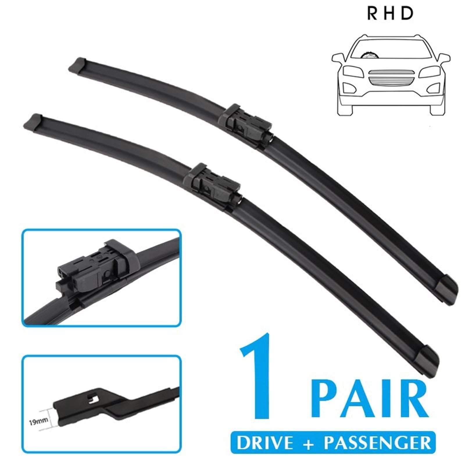 Spazzole tergicristallo per auto 26 "+18" Spazzole tergicristallo per auto Parabrezza Tergicristalli Lama Finestra Pulsante braccio per Maserati Quattroporte 20142018(Right Steering)
