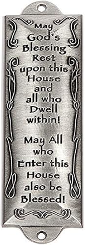 Bless This House - Placa de mezuzá de peltre