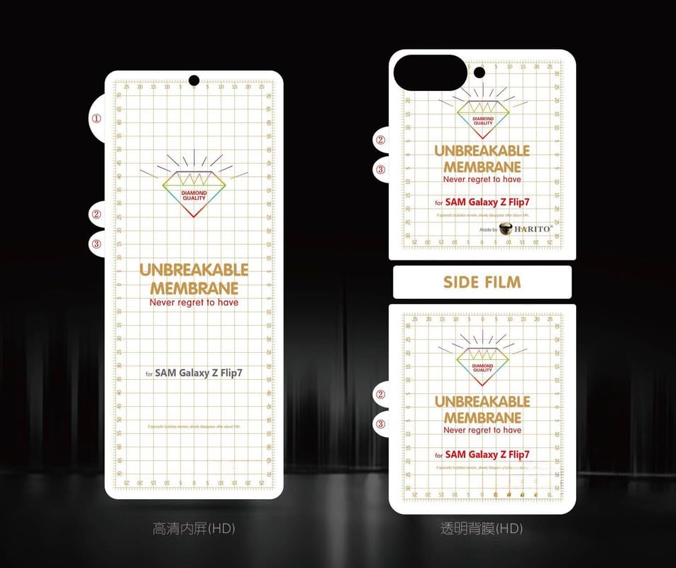 Image of Anti-Glare Screen Protector Compatible with Samsung Galaxy Z Flip 7 5G | Front, Back, Folding Display & Hinge Protection Pet Film Bubble-Free Screen Guard, Matte