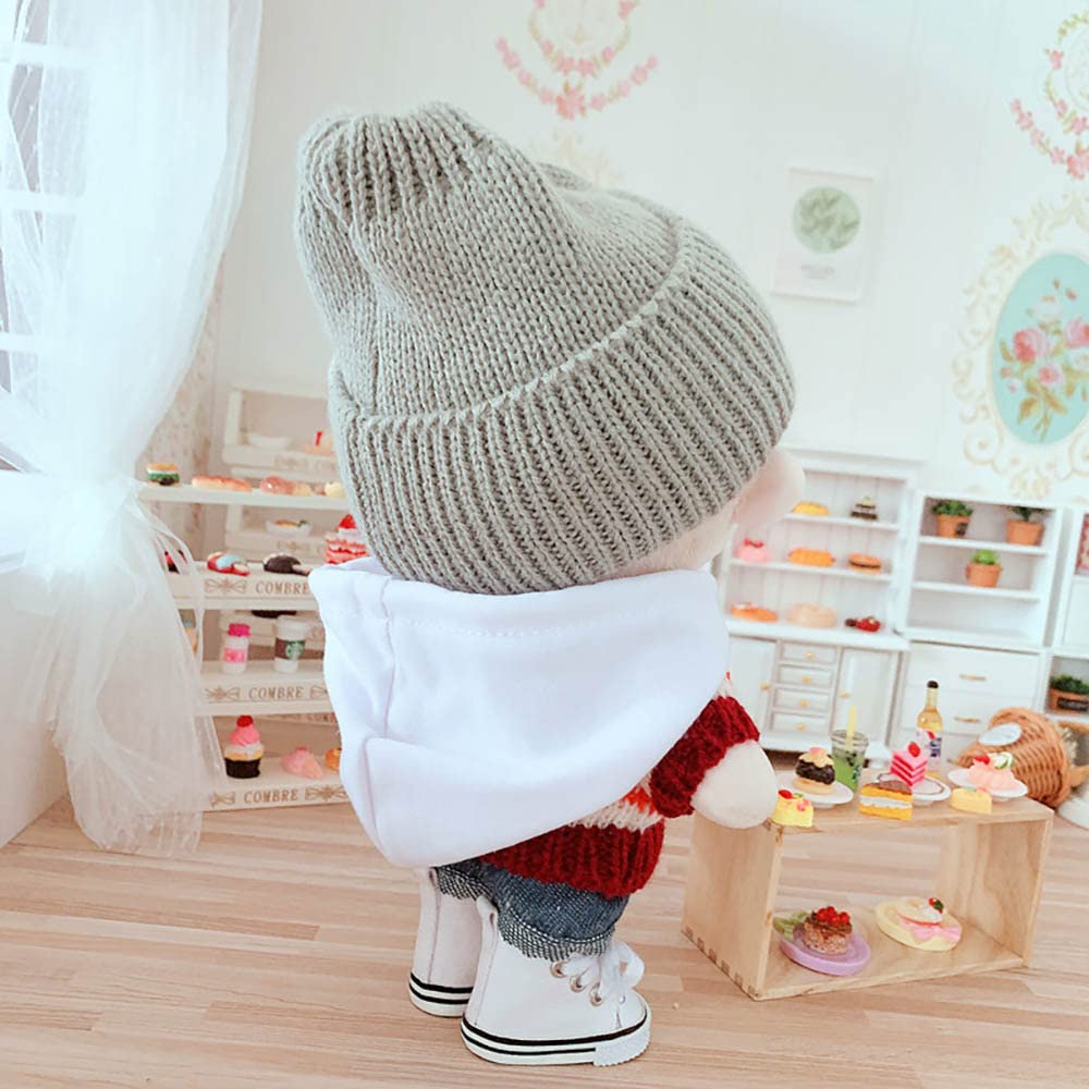 Set De 4 Piezas De Ropa Para Muñeca De 20 Cm – Suéter, Sudadera Con Capucha, Jeans Y Sombrero, Accesorios Para Peluches