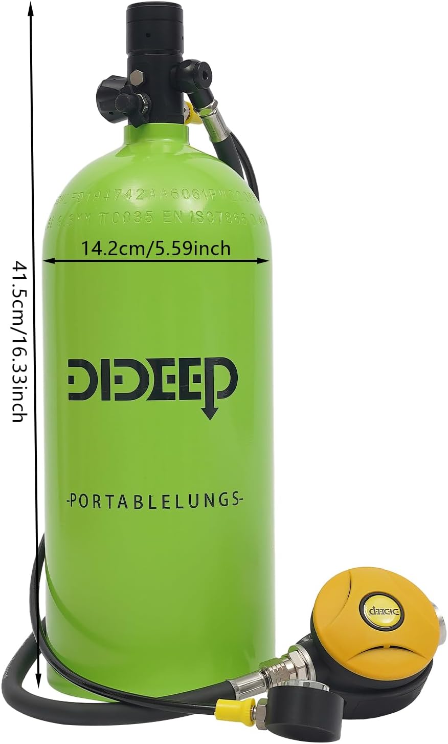 Mini Scuba Tank Kit 3L Capacity Diving Oxygen Tank for Underwater Breathing, Backpack & Mask Connector Design, 30-40 Minutes Breath, Underwater Diving Tank Kit, Lung Tank for Diving Entertainment