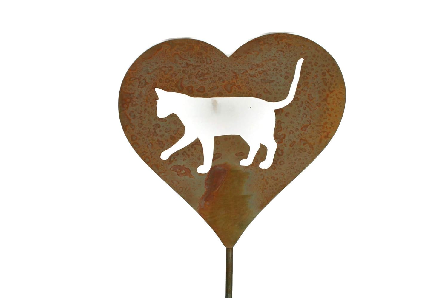Cat Heart Garden Stake Pet Memorial 22 Inches Tall