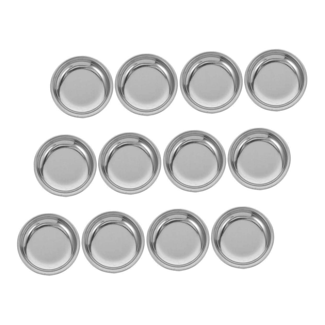 Luxshiny 12pcs Stainless Steel Tea Bag Holders Round Trays for Strainers Tea Bags Drip Tray Minimalist Design Easy to Clean