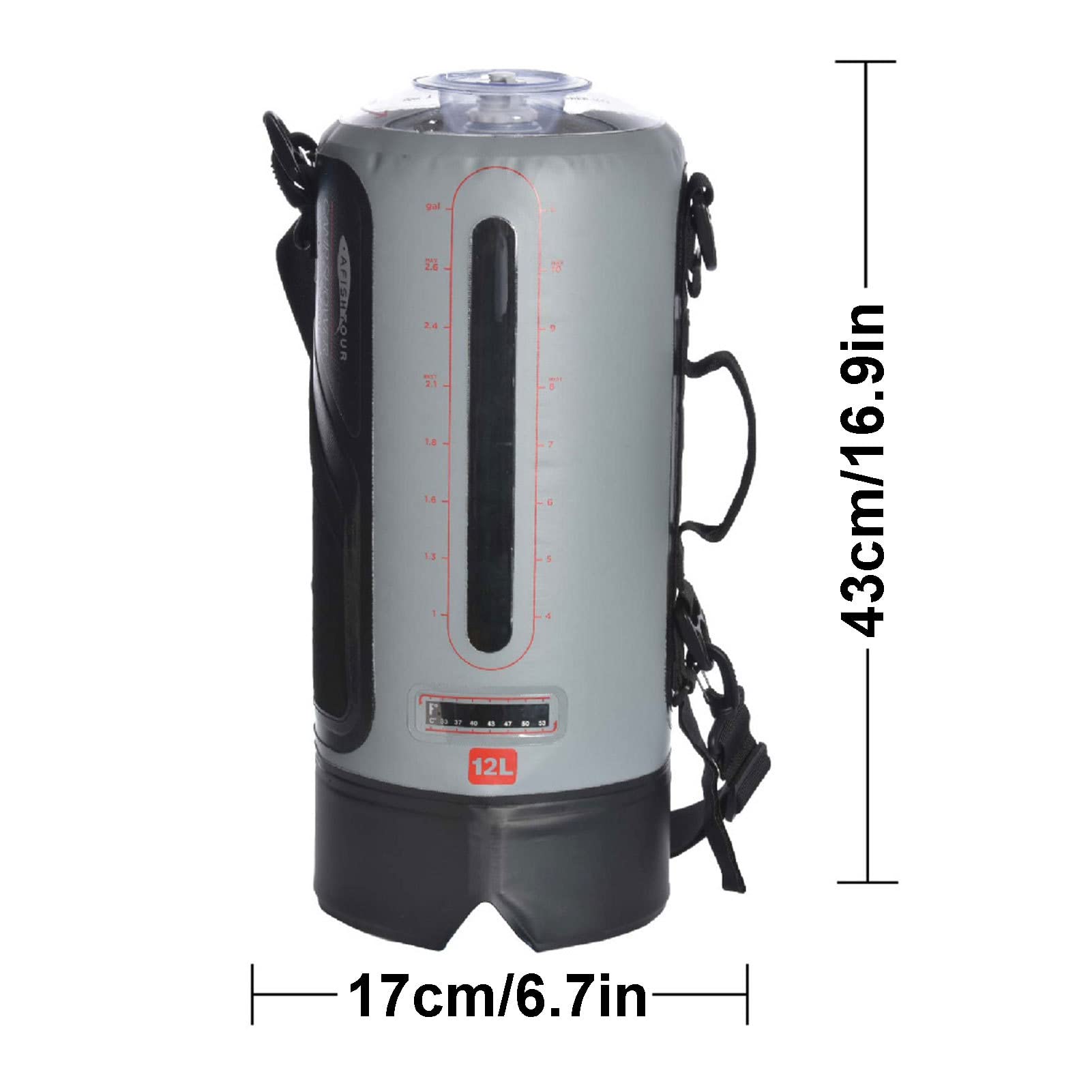 Doccia da Campeggio Portatile, Doccia Solare Portatile Per Escursionismo Con Kit Igiene 12L, Doccia Solare Da 12 Litri Con Pomello Regolabile
