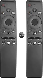 【Pack of 2】 Replacement Remote Control Compatible for All Samsung TV LED QLED UHD SUHD HDR LCD Frame Curved Solar HDTV 4K 8K 3D Smart TVs, with Buttons for Netflix, Prime Video, hulu