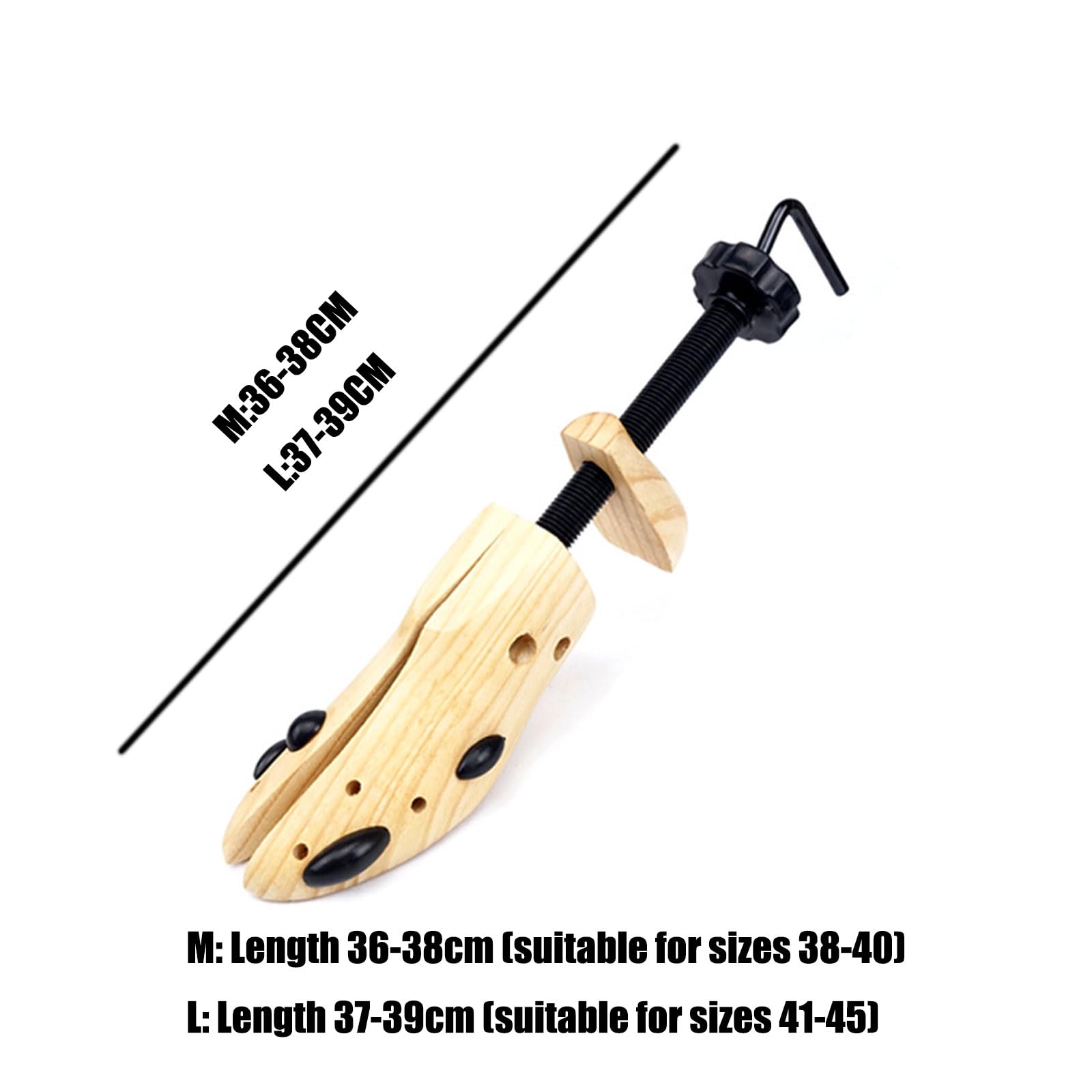 Extenseur De Chaussure Réglable, Longueur Et Largeur Anti-Rides, Forme d'arbre en Bois avec Pièce De Support pour Femmes Hommes, Callosités D'oignons Aux Pieds Larges,M