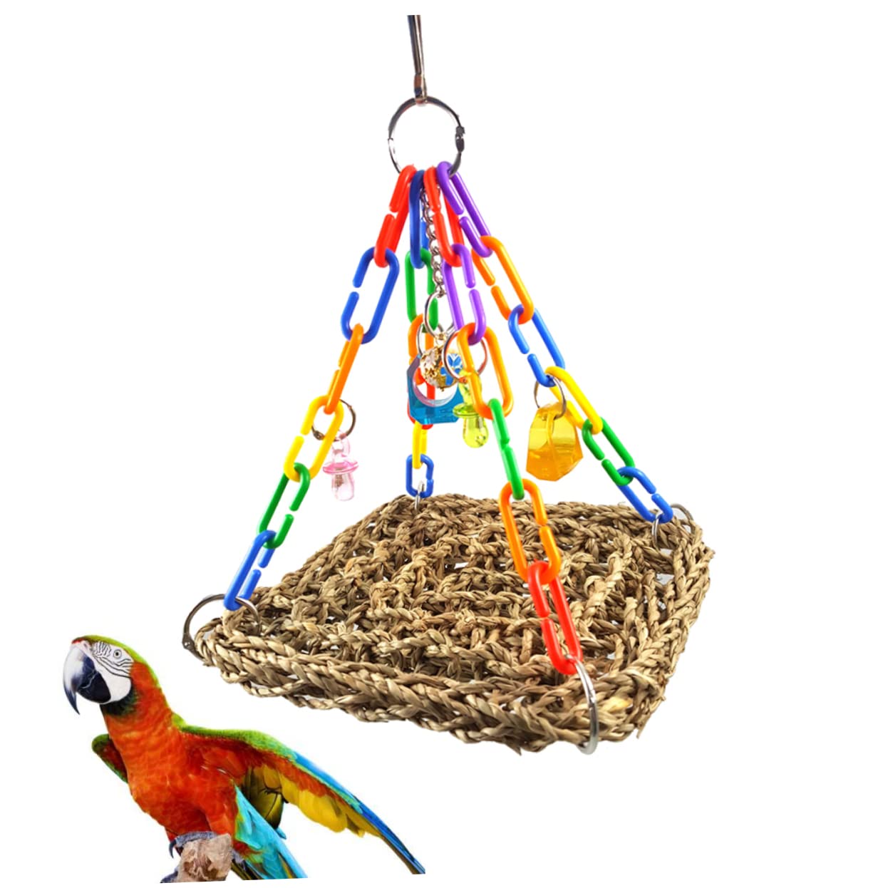 BESPORTBLE 3pezzi Giocattolo Per Pappagalli Con Altalena e Piattaforma Gioco Da Morsicare Per Uccelli Di Piccole Per Pappagalli Cocorite e Altri Uccelli Piccoli