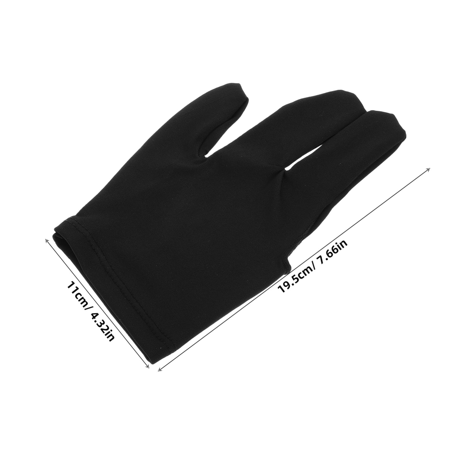Hemoton Billiards Gloves for Precision Control Slip Three Finger Design Breathable and Durable Snooker Pool Gloves Fit for Left Right Hand Black
