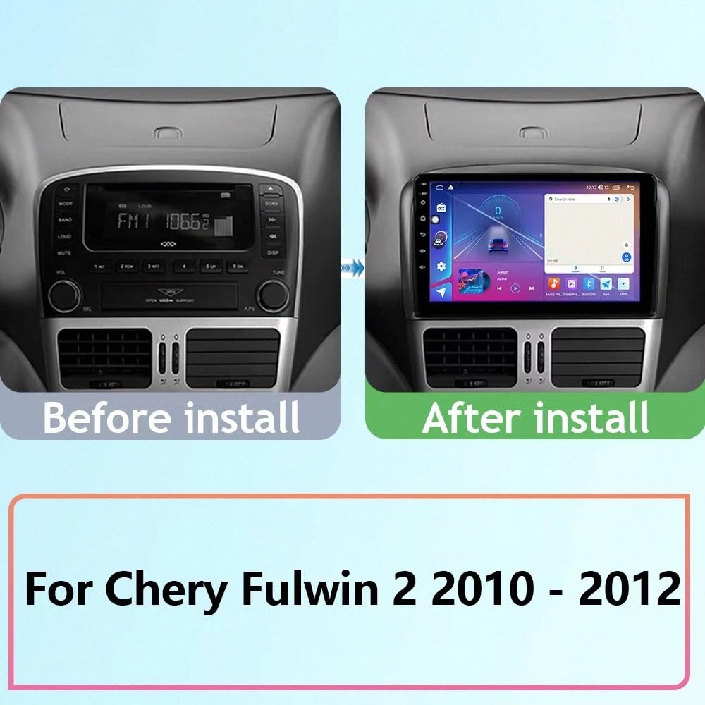 Ekran Carplay dla Chery Fulwin 2 2010-2012 Odtwarzacz Samochodowy Z Ekranem Dotykowym Hd, Carplay, Bluetooth, Wi-Fi, Radiem., 8 Rdzeń 8G+256G