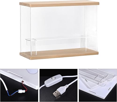 Miniatura 5 de MECCANIXITY Vitrina de acrílico transparente con luz LED, 1 nivel, a prueba de polvo, escaparate para ensamblar cubos, cajas de exhibición