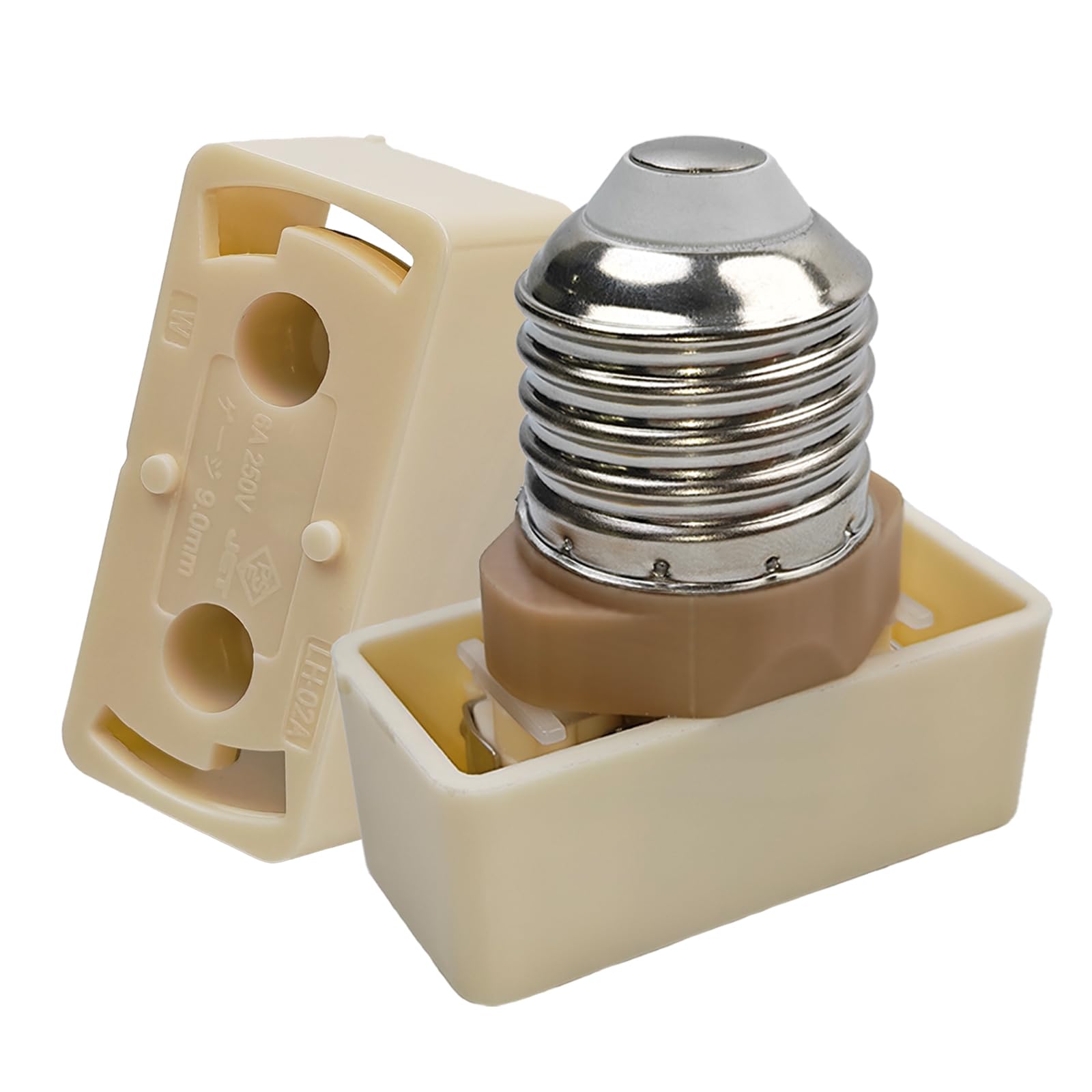 Etazakka E26ソケット→角型引掛シーリング変換アダプター PBT材料使用 耐熱140℃ 定格6A・125V 工事不要 簡単取付 照明器具の配置を自由に ホワイト (１個入り)