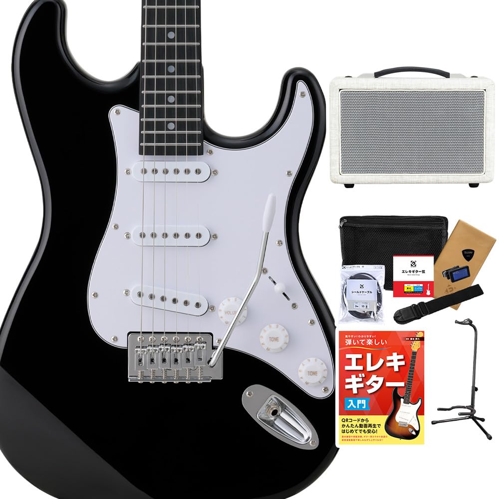 バスカーズ ストラトキャスタータイプ 初心者向けエレキギター BUSKER'S BUSKER'S BST-Standard BLK ストラトキャスタータイプ ロース