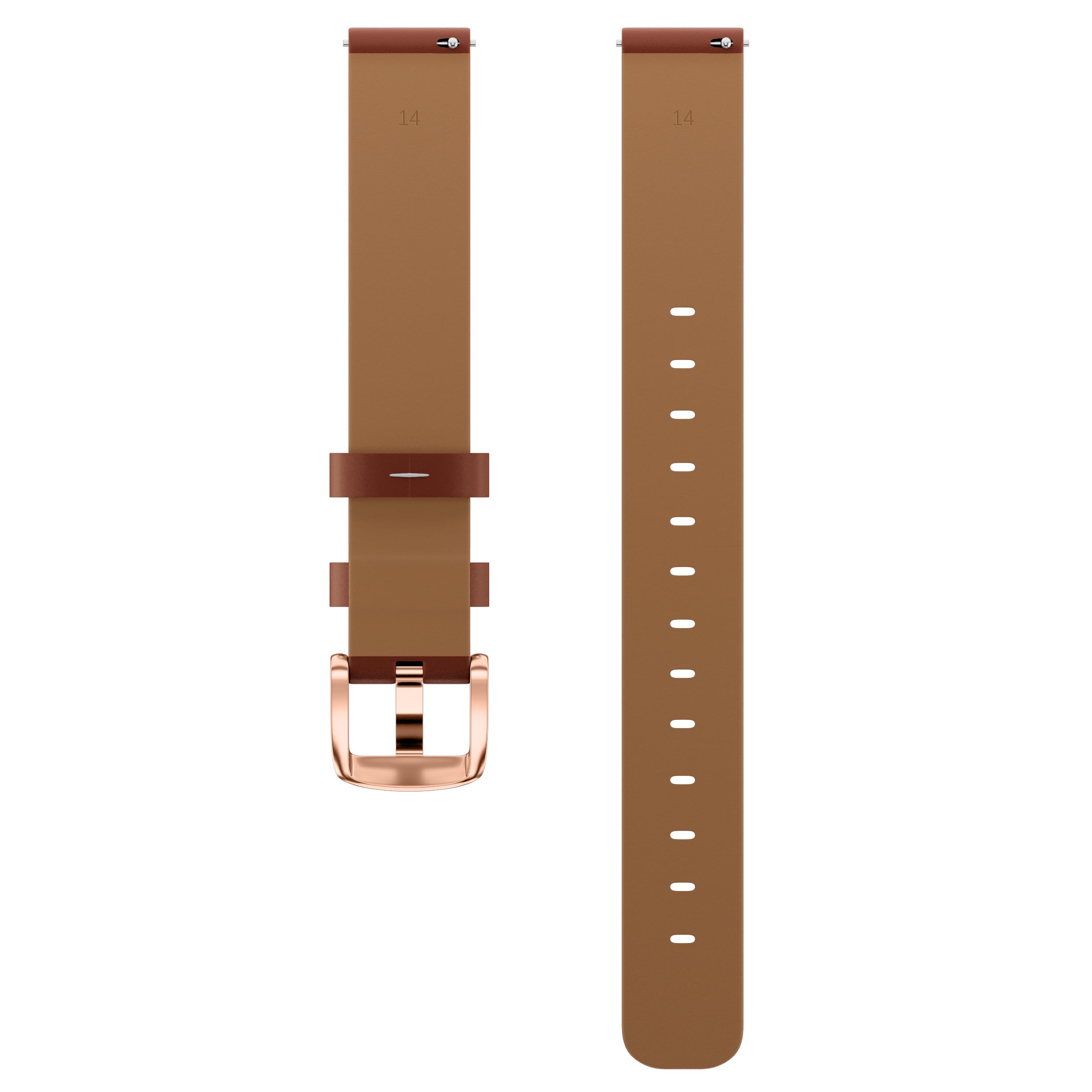 Bracelet de montre compatible avec Garmin Lily 2, 14 mm en cuir avec boucle en métal argenté, bracelet de rechange réglable pour montre intelligente active pour femme habillée