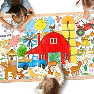 Gatherfun Farm Animal Party Giant Coloring Poster 315X 72 Inches Versatile Classroom Wall Decor Birthday Activity Farm Poster or Table Cover for School Parties and Special Events