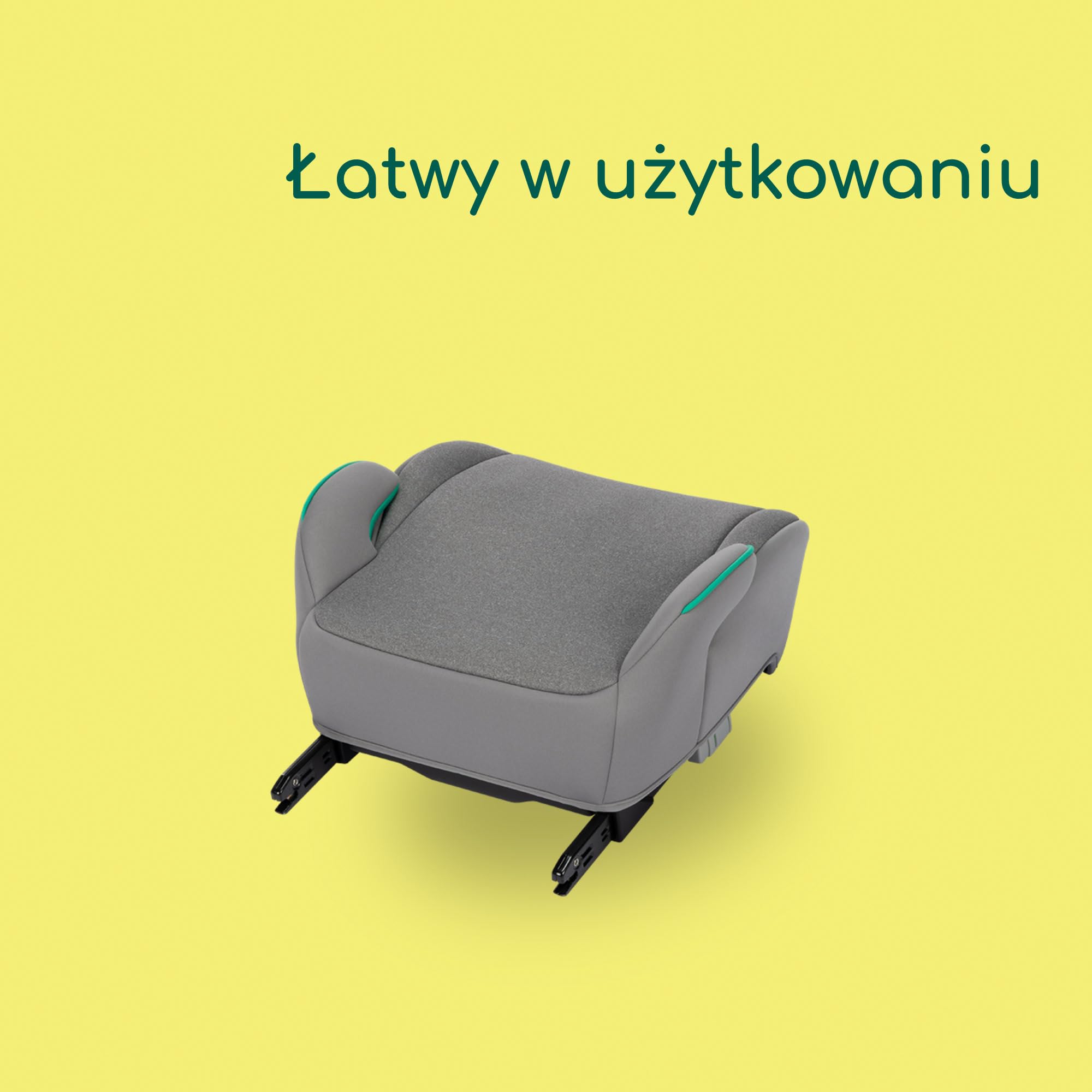 Bebeconfort Manga i-Fix, Booster dla starszaka, Fotelik typu booster z miękką poduszką i systemem ISOFIX, Lekki wyściełany fotelik dla starszaka, 6–12 lat, 22–36 kg, 128–150 cm, Tinted Gray
