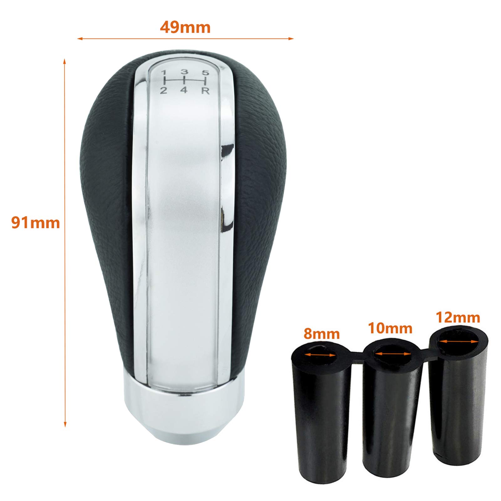 Snapklik.com : Lunsom Leather Gear Stick Knob, 5 Speed Shifting Lever ...
