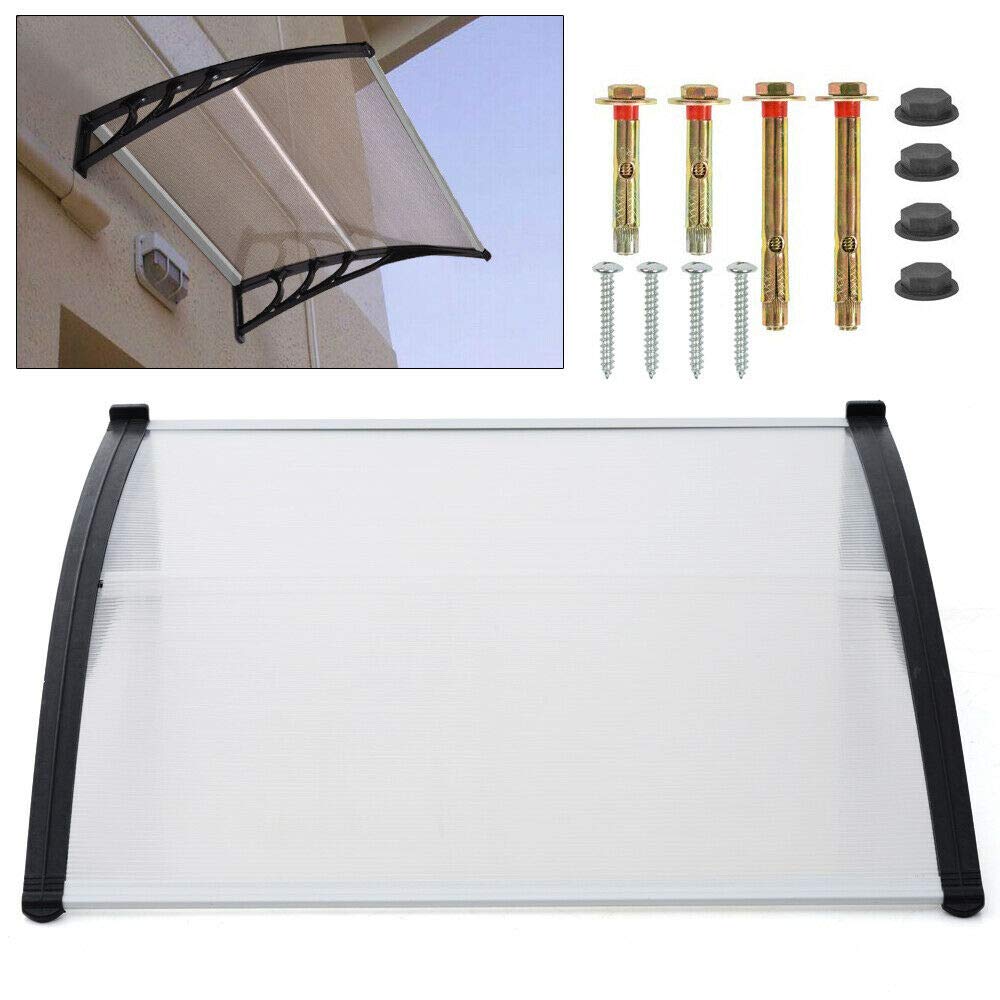 zadaszenie drzwi wejściowych, zadaszenie jednospadowe, zadaszenie drzwi, tworzywo sztuczne, listwy aluminiowe, ochrona przed warunkami atmosferycznymi (150 cm)