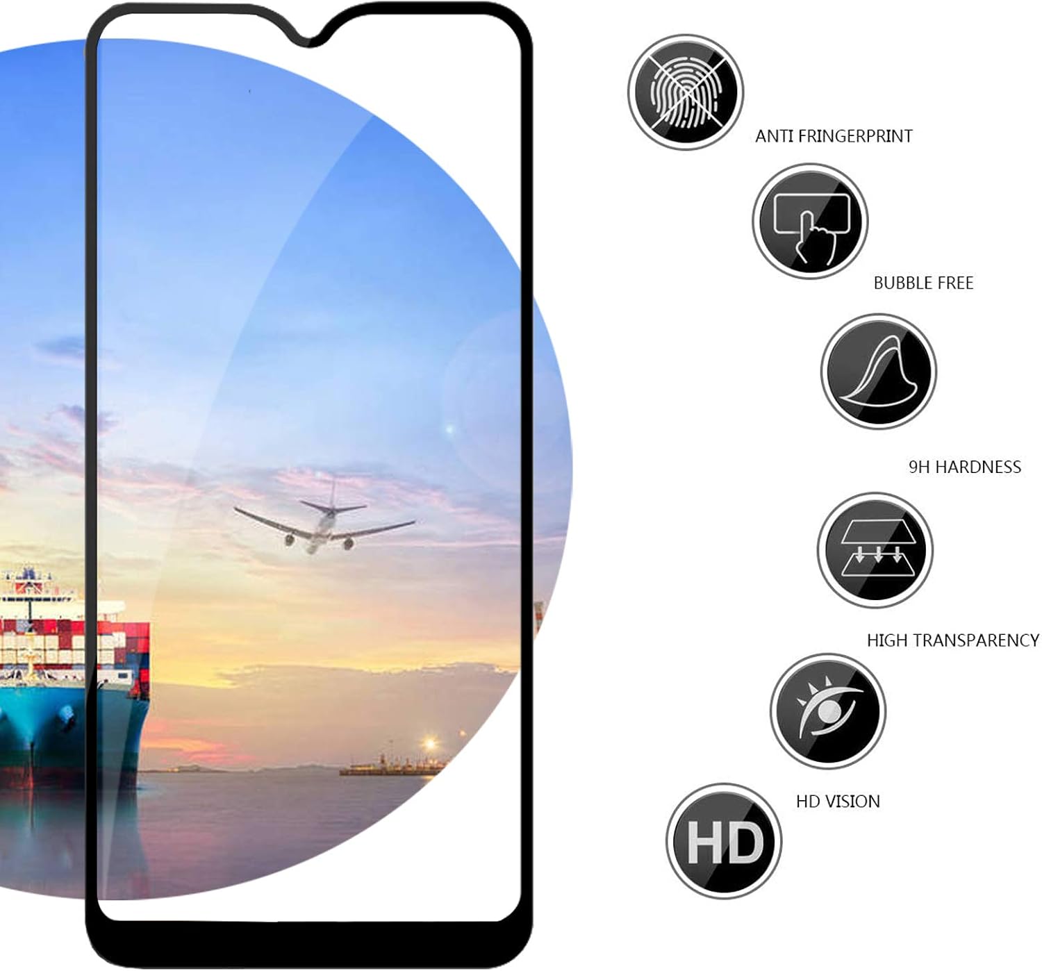 Dretal Galaxy A32 5G Case with Tempered Glass Screen Protector, Military Grade Shockproof Protective Case Cover with Rotating Holder Kickstand for Samsung Galaxy A32 5G (JS-Red)