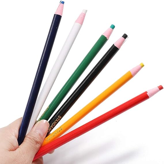 12 Pieces Sewing Mark Pencil Tailor's Marking and Tracing Tools Free Cutting Crayons Sewing Fabric Pencil (Green)