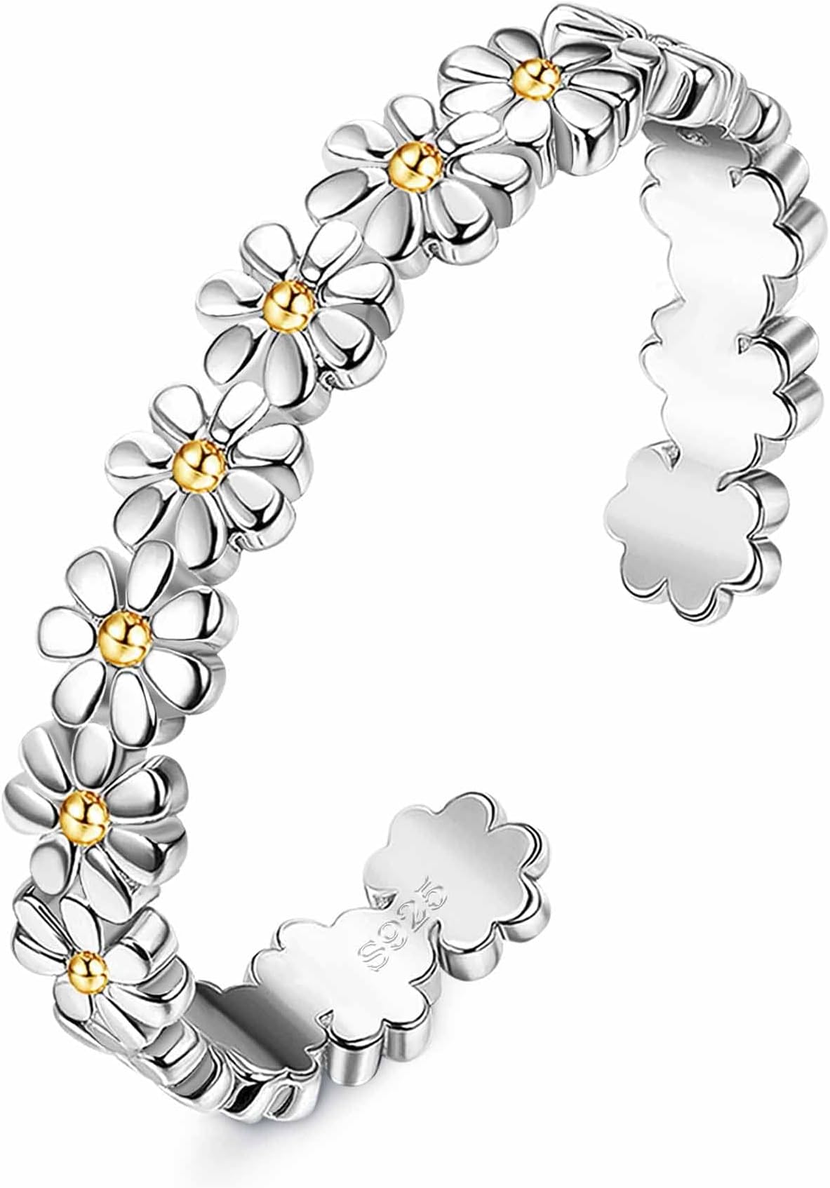 Toe Rings for Women 925 Sterling Silver Toe Rings Adjustable Band Silver Toe Rings Snake Cubic Zirconia Daisy Flower Open Cuff Toe Ring Set Beach Foot Jewelry for Summer