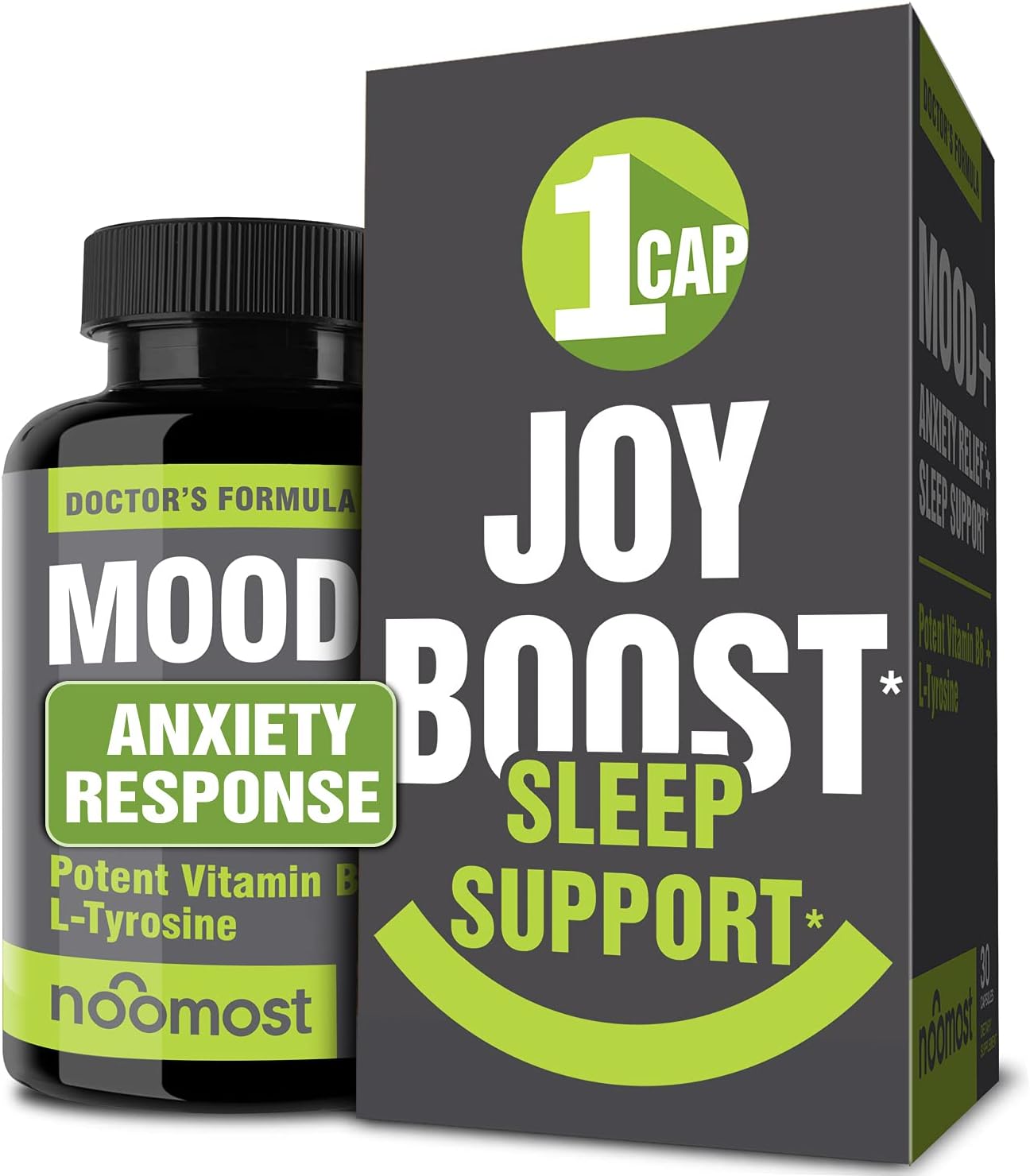 NooMost Mood Support Supplement / Boost Mood Supplements Provide Mood Boost, Mood Support & Sleep Support as Mood Enhancer / Mood Booster w/ L Tyrosine, 5 HTP, Passion Flower, L Theanine, GABA