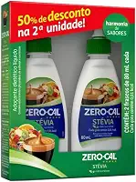 Zero-Cal - Stévia Kit 2 Adoçantes Líquidos - Natural, Saboroso e Sem Calorias - 2x80ml