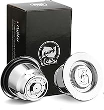 i Cafilas per Nespresso Capsule in Acciaio INOX, Compatibili nespresso capsule ricaricabili,2Tazze +1 Cucchiaio di Plastica +1 Spazzola + 2 Sets Silicone O-Ring Compatibile con Capsule