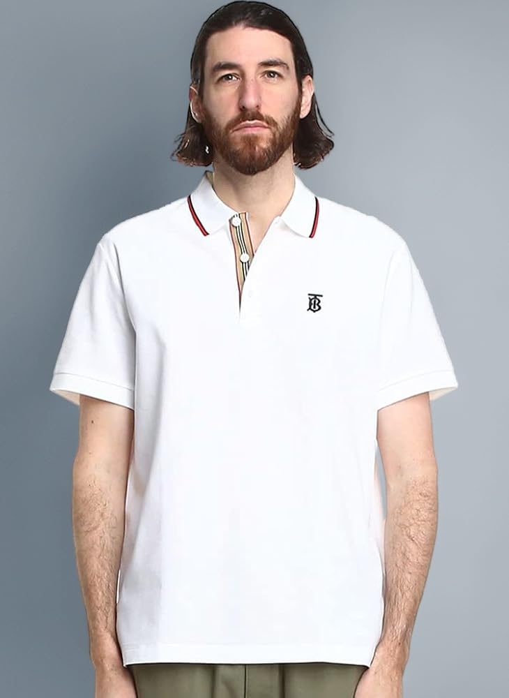 Burberryポロシャツ長袖・白・未使用品4月28日〜5月28日配送出来ません バーバリー BURBERRY ポロシャツ トップス ホワイト メンズ