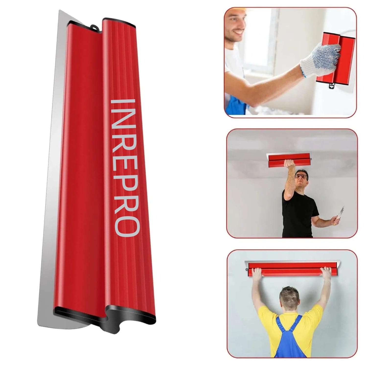 Espátula Profesional 0.35 mm Acero Inoxidable para Alisar Paneles de Yeso y Masilla de Enlucido (80 cm)
