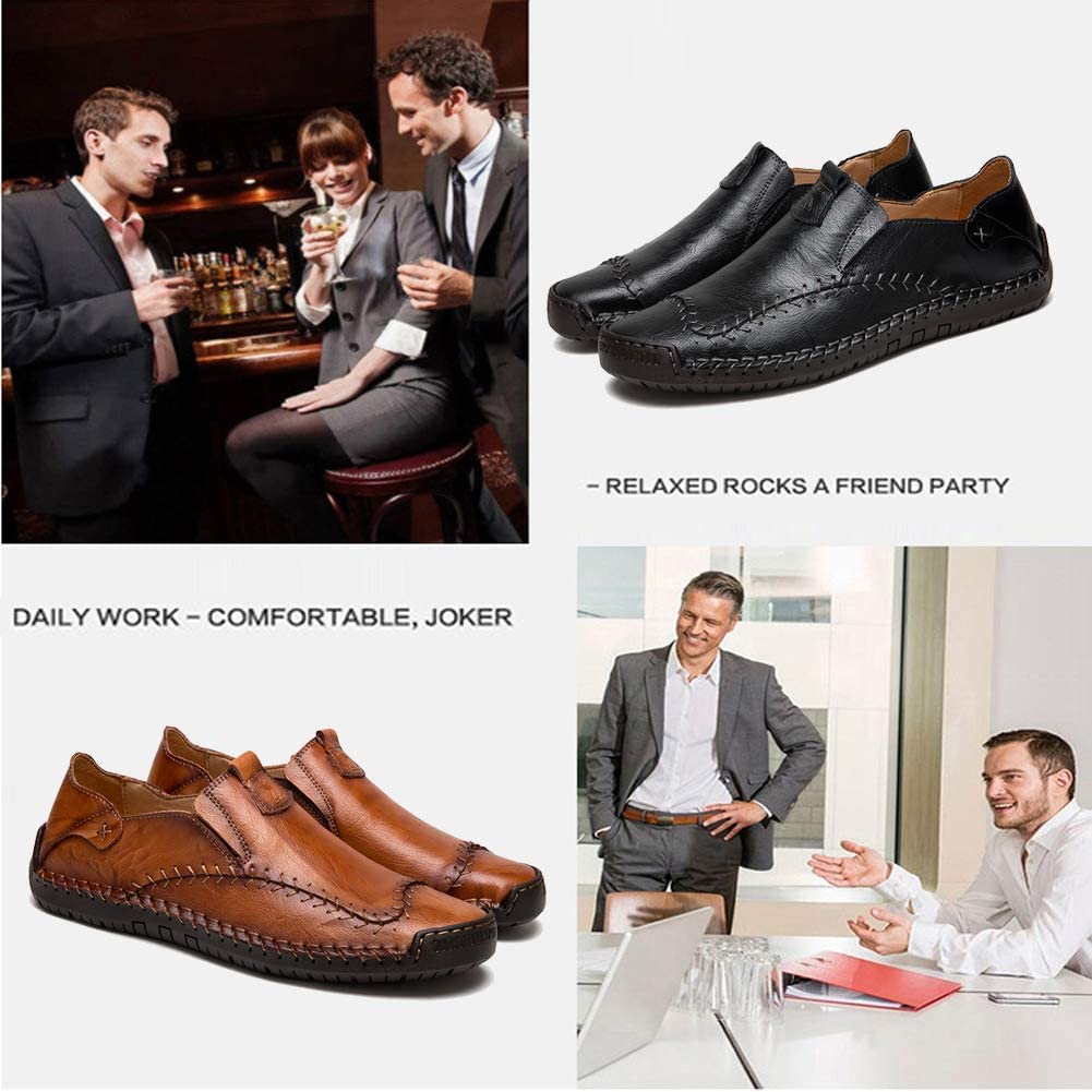 Asifn Mocasines Verano sin Cordones Zapatillas Hombre Cuero Casuales Zapatos Caballero Oficina Ligeras Ponerse Centavo Conducción Barco Vestido Formal
