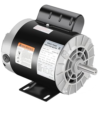 1HP Air Compressor Motor 3450 RPM 115/230V Single Phase CCW 56 Frame