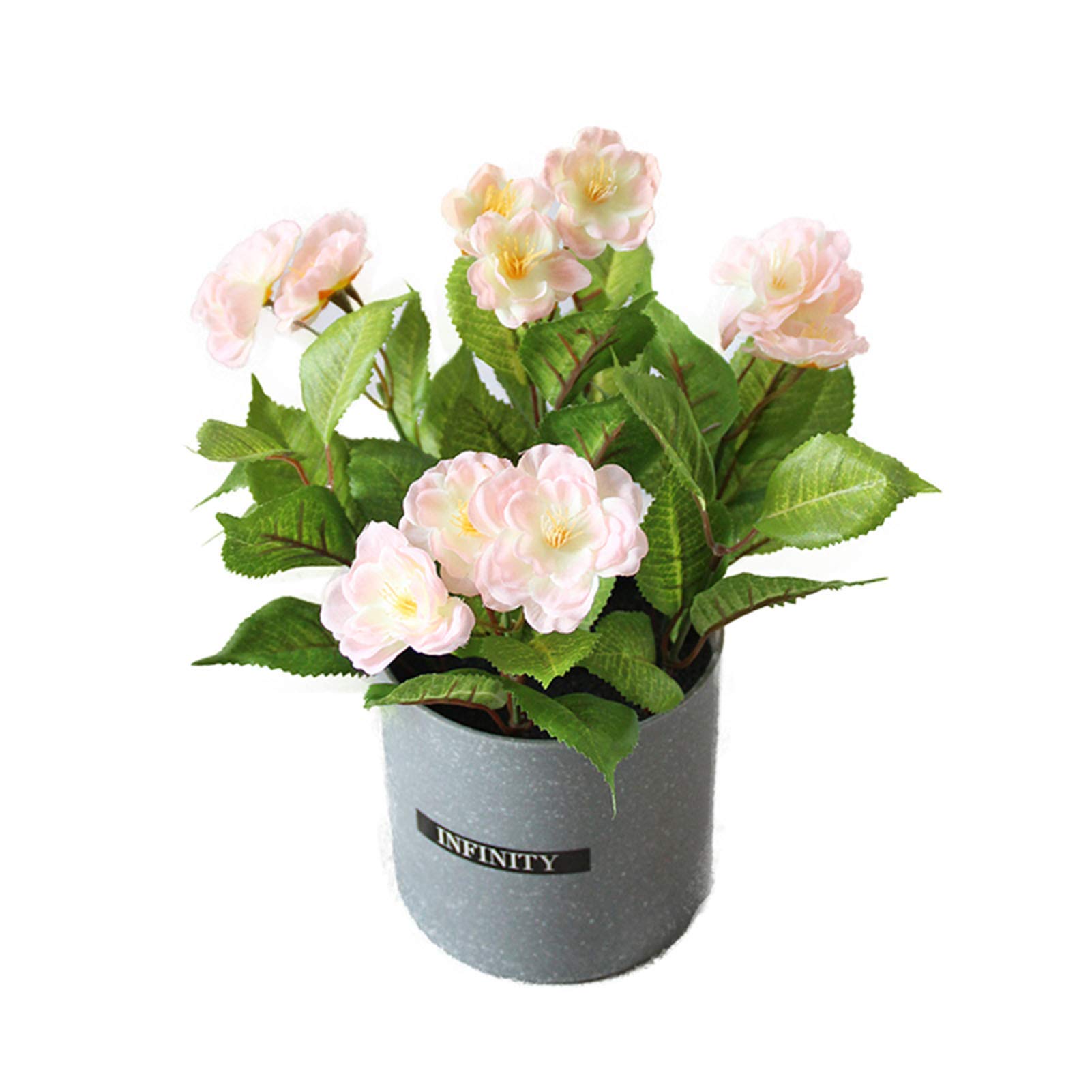 Piante Artificiali, Fiori Artificiali da 27 Cm in Vaso all'Interno, Rosa Finta in Vaso Decorativo per Il Bagno, Accessori per Il Soggiorno, con Vaso di Fiori in Cemento