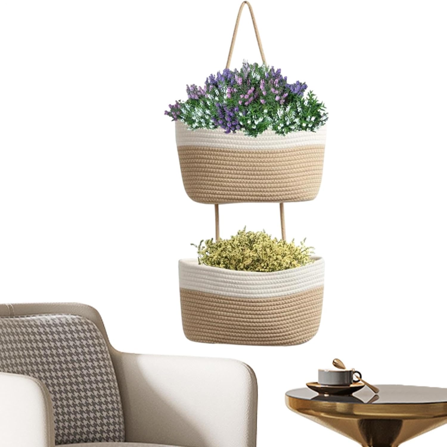 Over The Door Hook Basket Wall-Mounted | Suspend Kitchen Baskets Cotton Decorative Suspended Vegetable Basket Kitchen Door Wall-Mounted Storage Organizer Bag