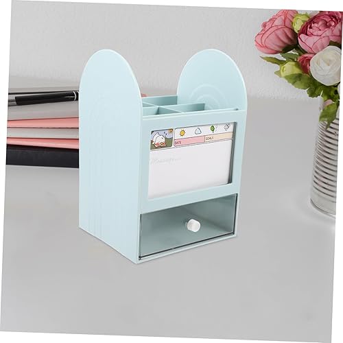 Miniatura 8 de NOLITOY Organiza tu escritorio, caja de suministros de bolígrafos multisección, color azul, para niños y niñas, estudiantes, profesores, padres