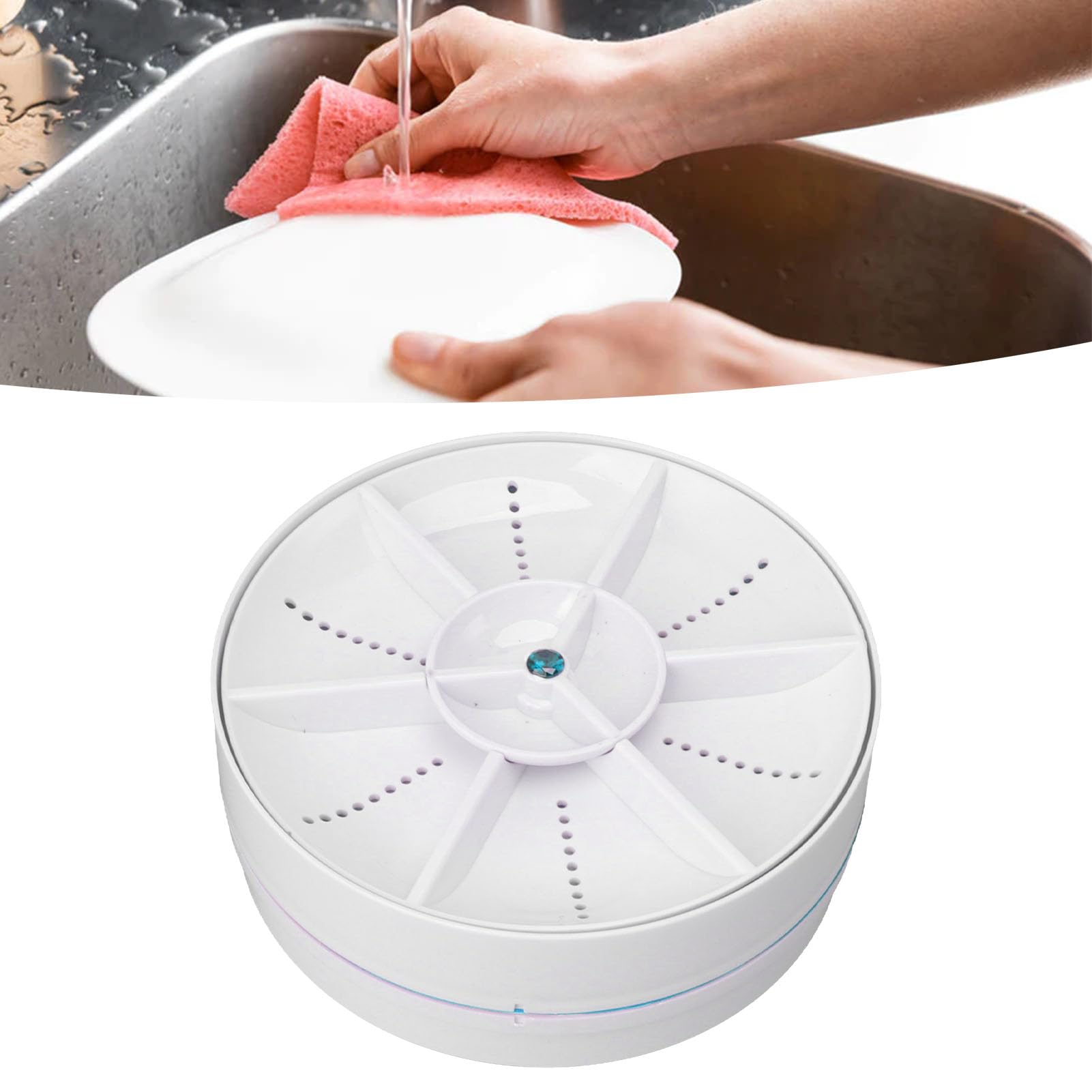Lave-vaisselle sans fil, installation sans pression, jet d'eau, haute vitesse, vibration, arrêt temporisé, mini lave-vaisselle portable ABS 18 W pour voyage (bleu)