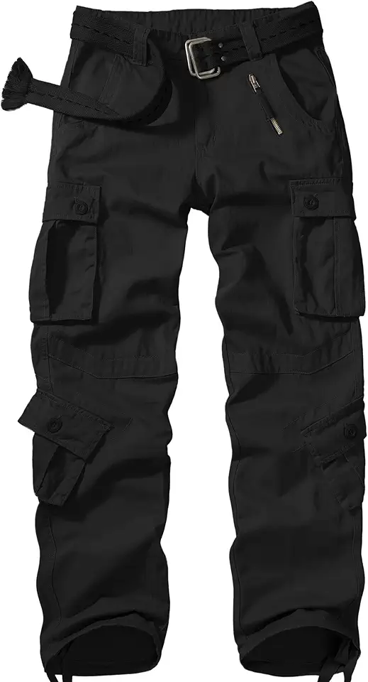 Jessie Kidden Men's BDU Casual Military Pants, Tactical Wild Army Combat ACU Rip Stop Camo Cargo Work Pants Trousers with 8 Pockets