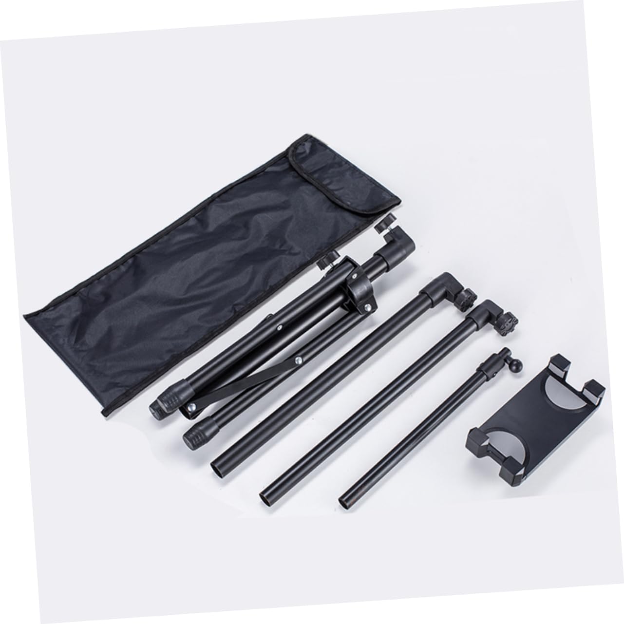 Phone and Bracket Durable Tripod Stand for Use Black and Material Compatible with Phones and Laptops Practical Design