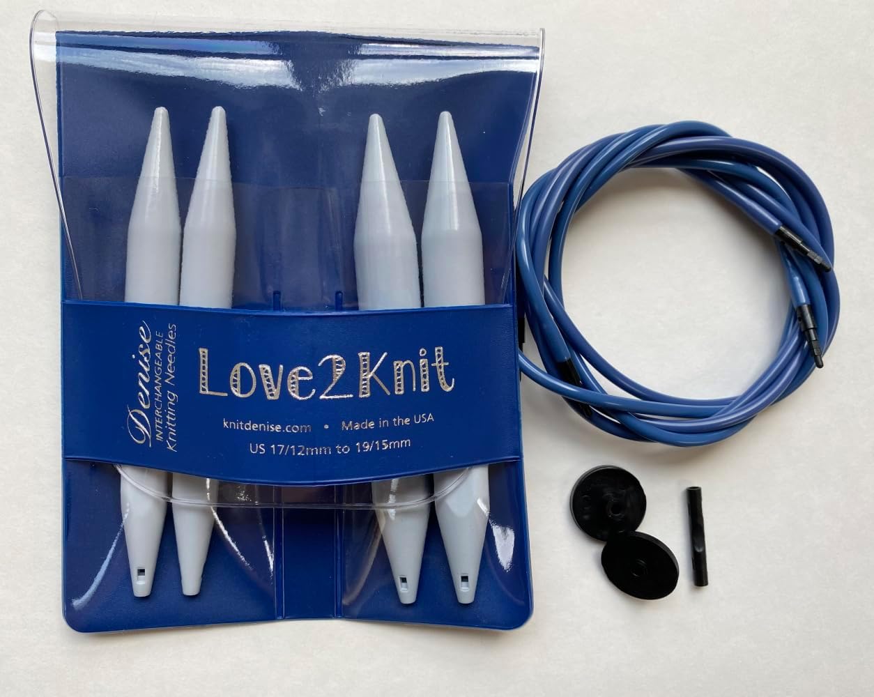 Love2Knit Interchangeable Knitting Needle Set, Gray (US 17/12mm & 19/15mm) (US 17/12mm & 19/15mm)
