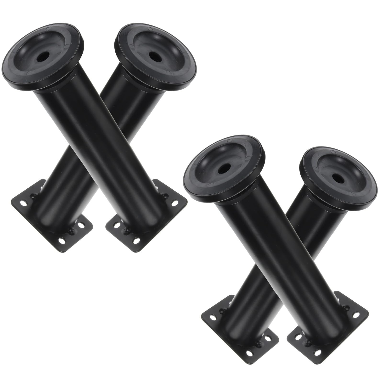 Operitacx Piedini Regolabili per Mobili in Gomma Antiscivolo, Altezza 18-30 Cm, Supporto per Rete Letto, Adatti a Divani e Armadi, Nero, Set 4 Pezzi