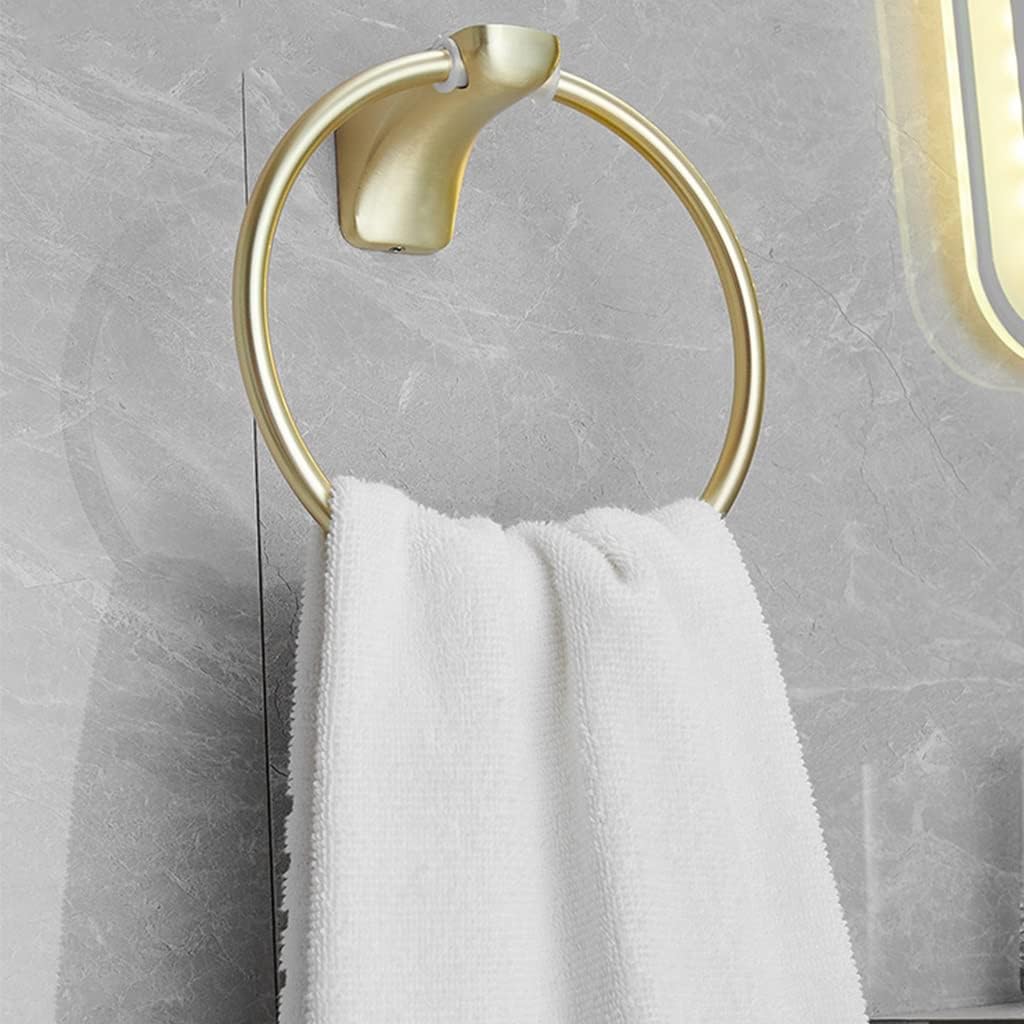 LSLYTQ Bathroom Towel Rack, 304 Stainless Steel Creative Round Towel Ring, Bathroom Towel Hangerm, Light Luxury Style