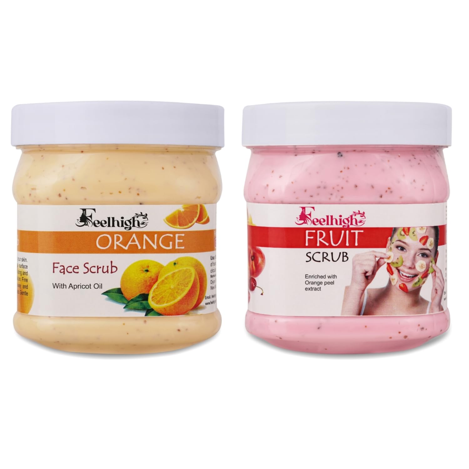 Feelhigh Orange Scrub enriched with Apricot oil helps to smooth skin 500ml, Fruit scrub enriched with fruit extract helps to clear the skin 500ml Men & Woman-image-21