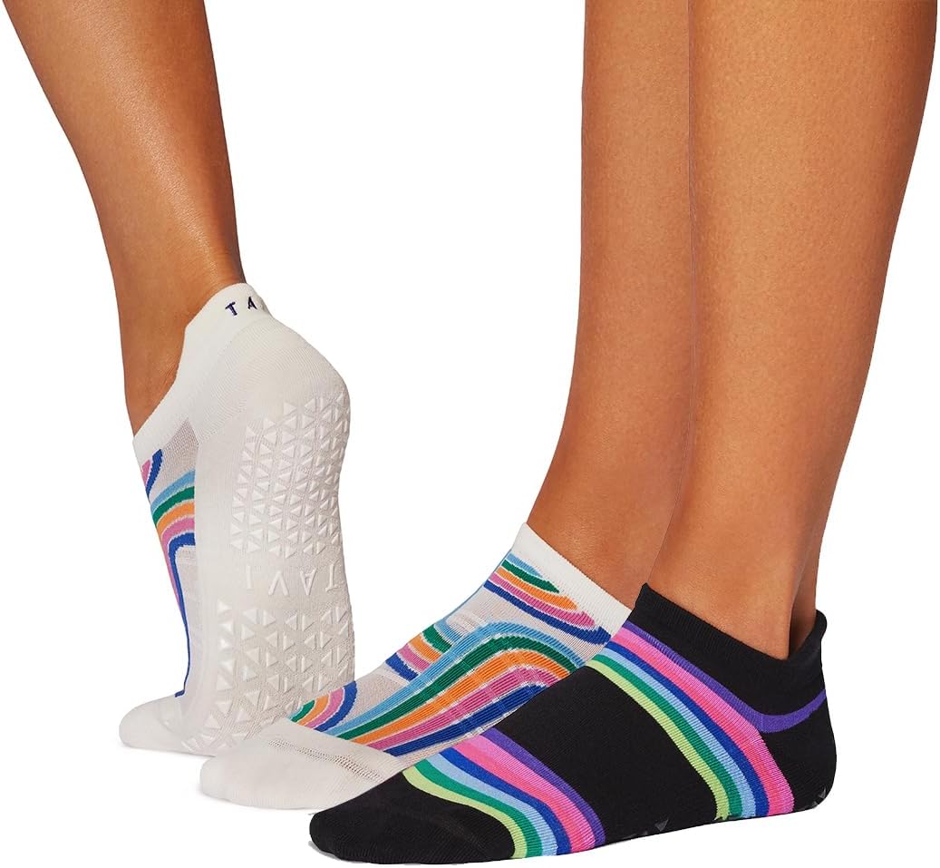 TAVI Women’s Savvy Grip Socks, Multi-Pack - Pilates Socks with Grips for Women, Slipper Socks for Pilates, Yoga, and Ballet