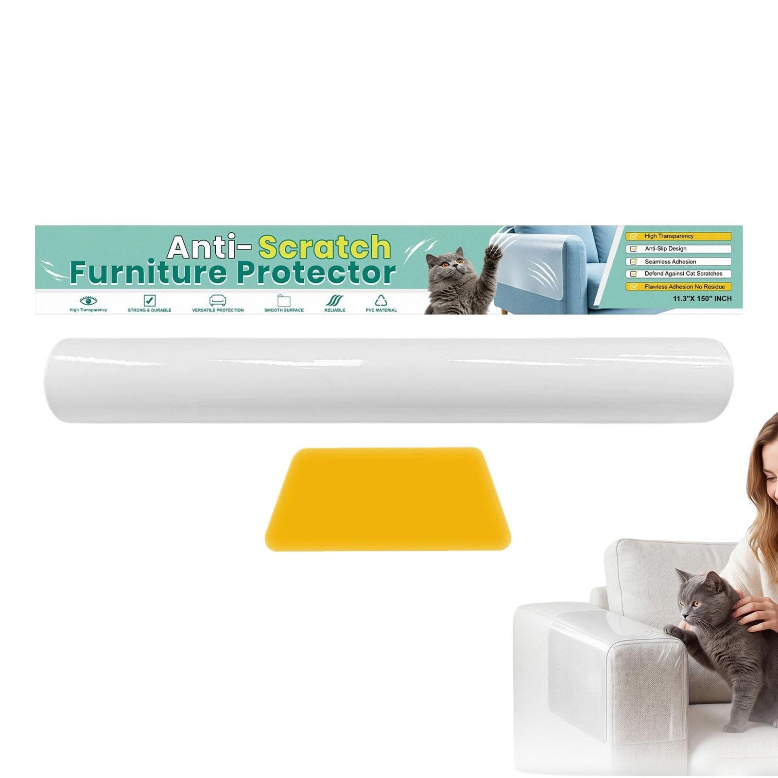 Protección antiarañazos para gatos autoadhesiva que salva sofás y alfombras