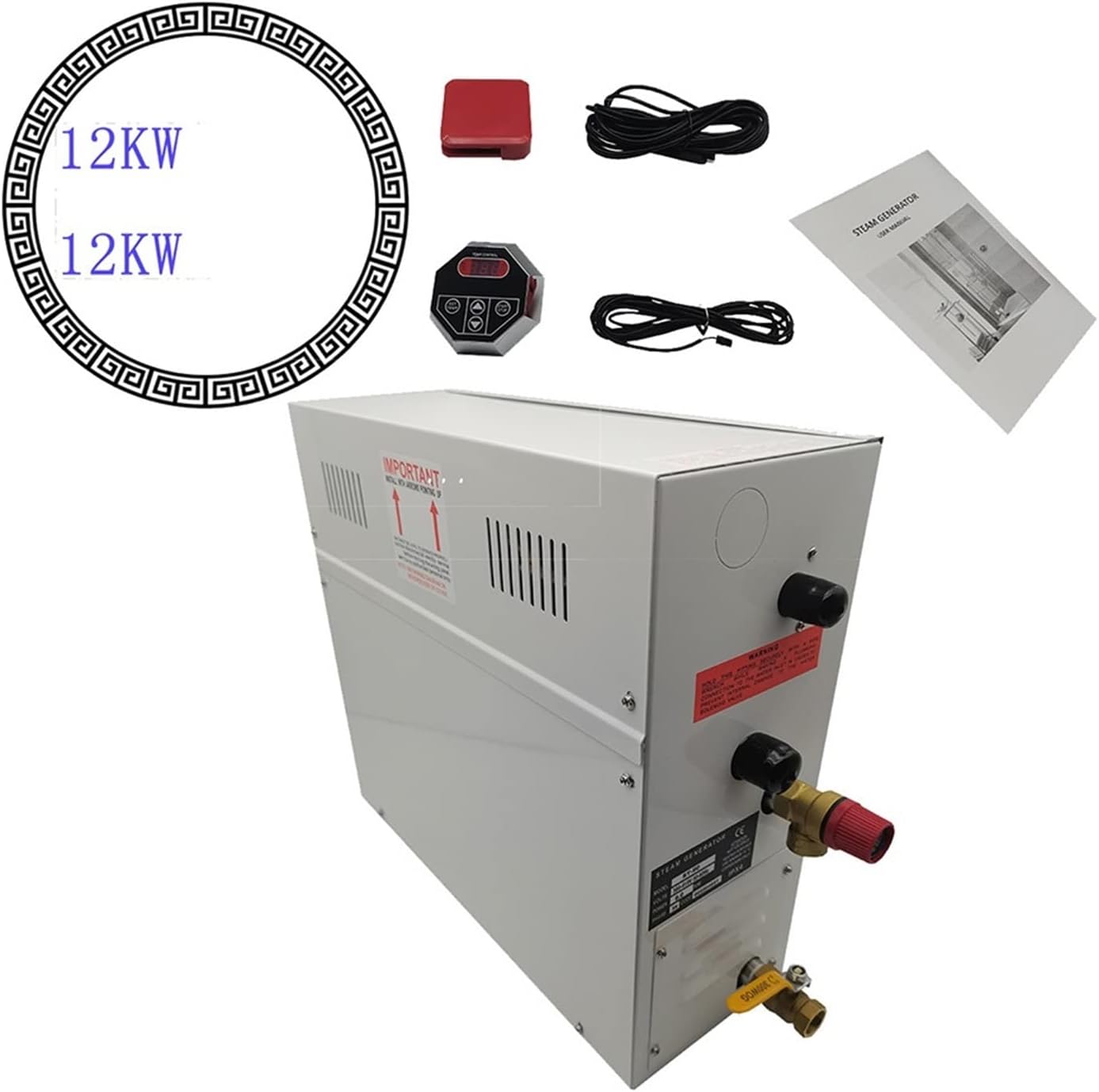 12KW Steam Shower Generator Household Steam Bath Sauna Dry Stream Furnace Wet Steam Steamer Digital Controller