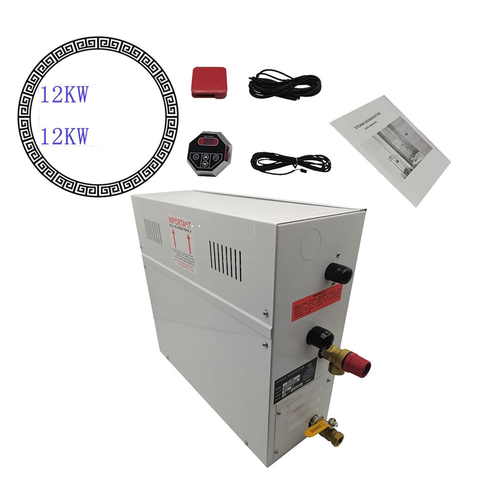 Generator pary do sauny, 1 2KW Generator prysznica parowy domowa kąpiel parowa sauna sucha strumień piec mokro parowa parowa sterownik cyfrowy