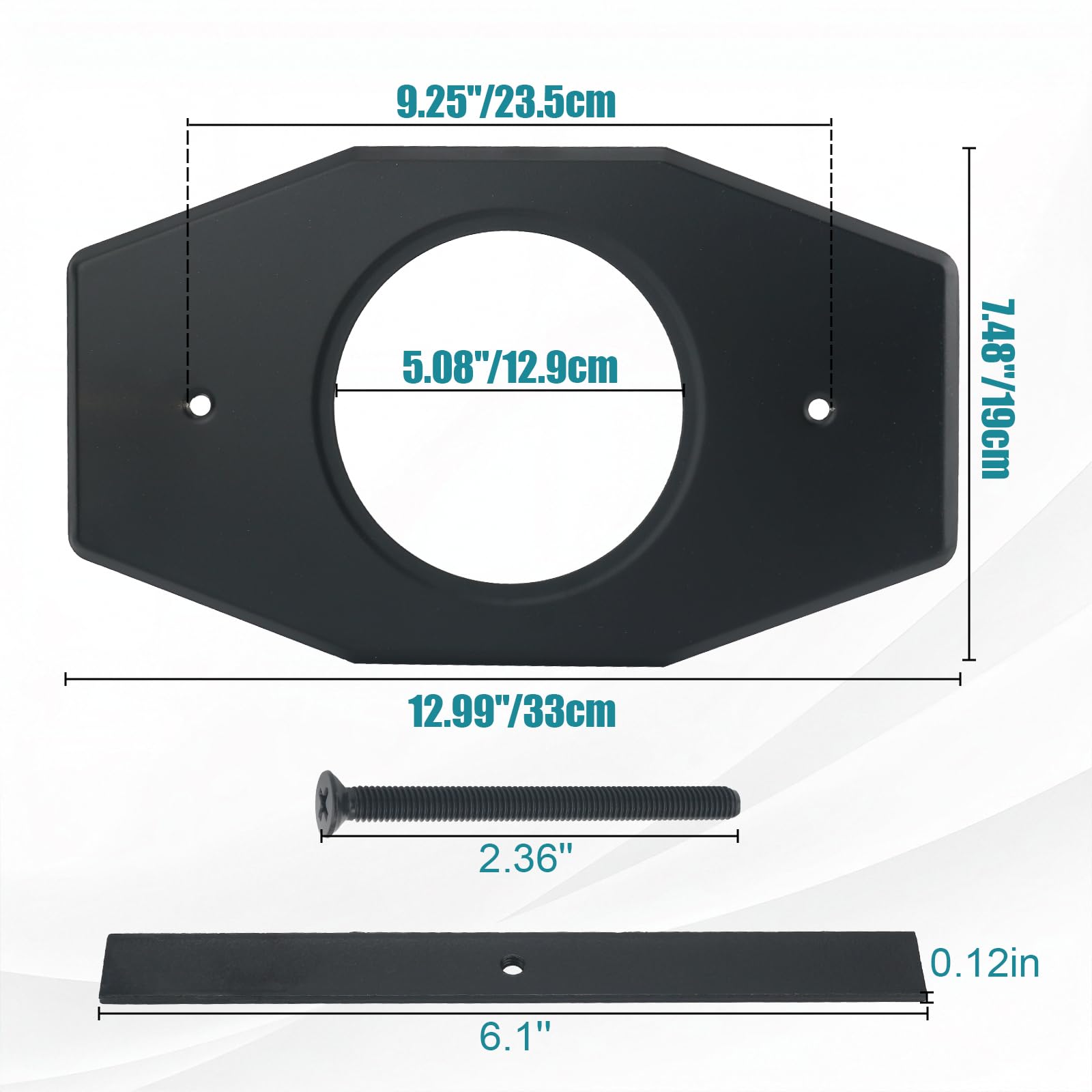 Shower Valve Remodel Cover Plate, A502-26 Single Hole Conversion Plate Compatible with Moen & Delta Trim, Bathroom Wall Repair Escutcheon, Black - 2