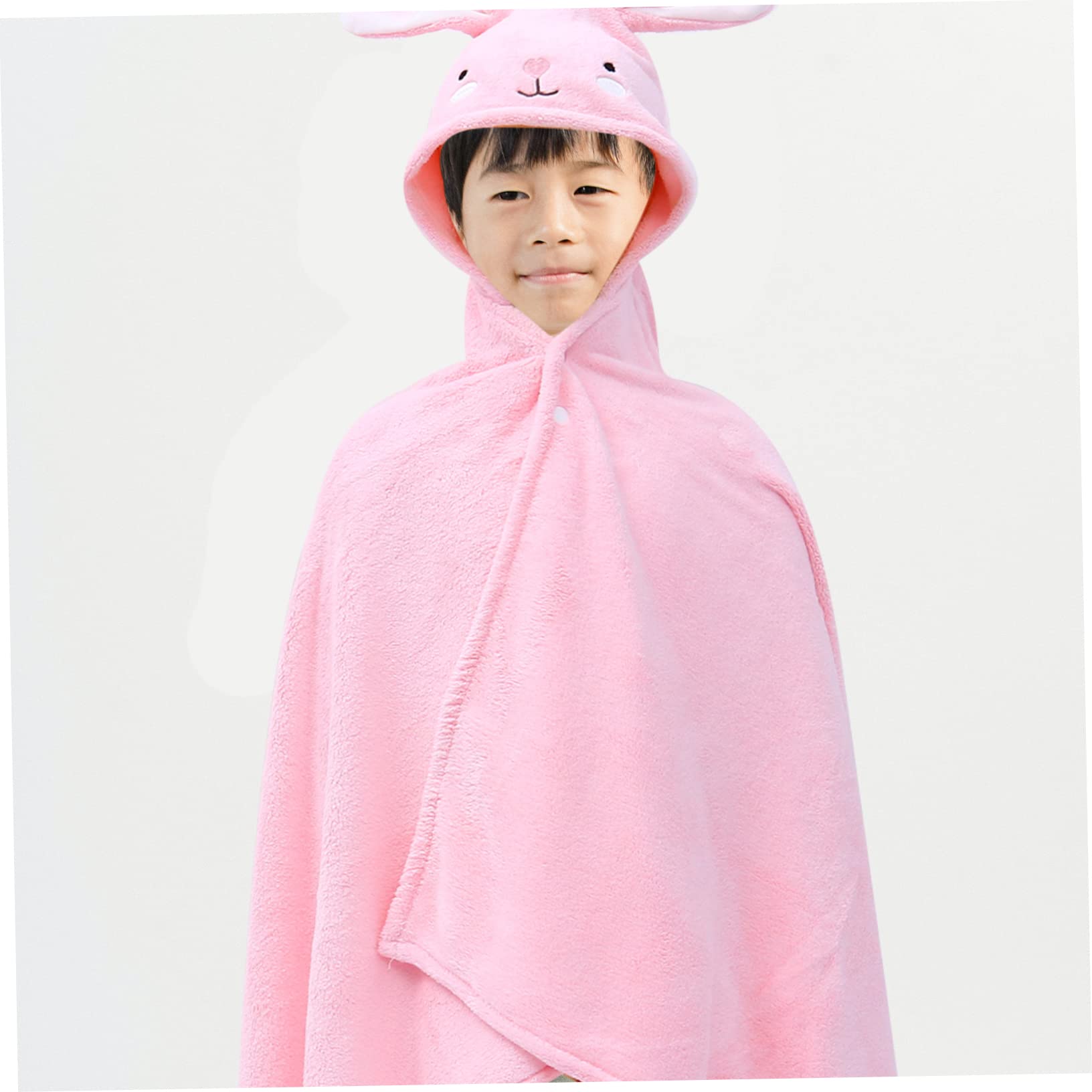 Cape de Bain à Capuche pour Garçon et Filles, Rose, 70 X 140