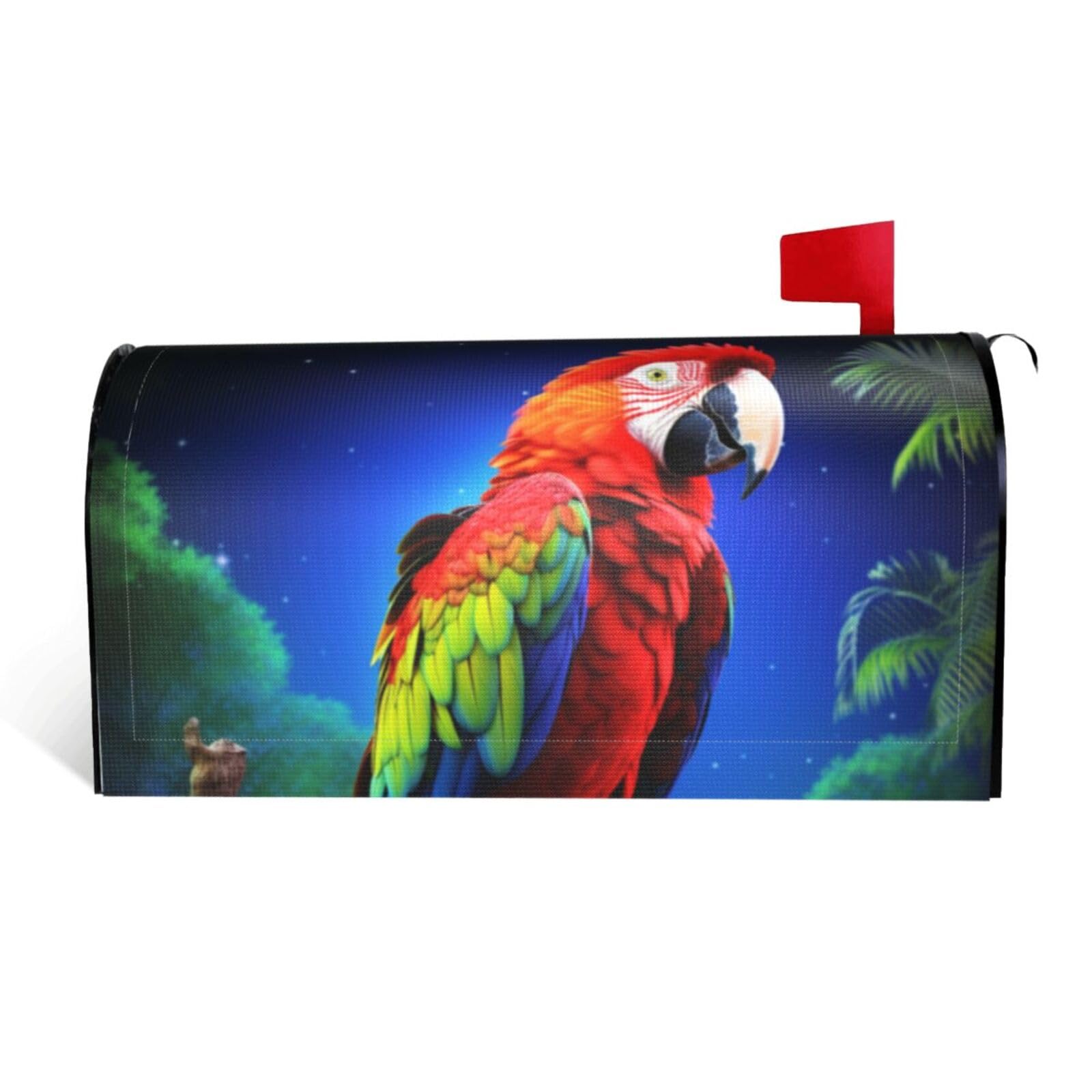 Parrot Mailbox Covers Magnetic Standard Size 21x18 in, Decorative Post Letter Box Cover Waterproof Mailbox Wraps Outdoor Post Wraps for Garden Yard Home Decor